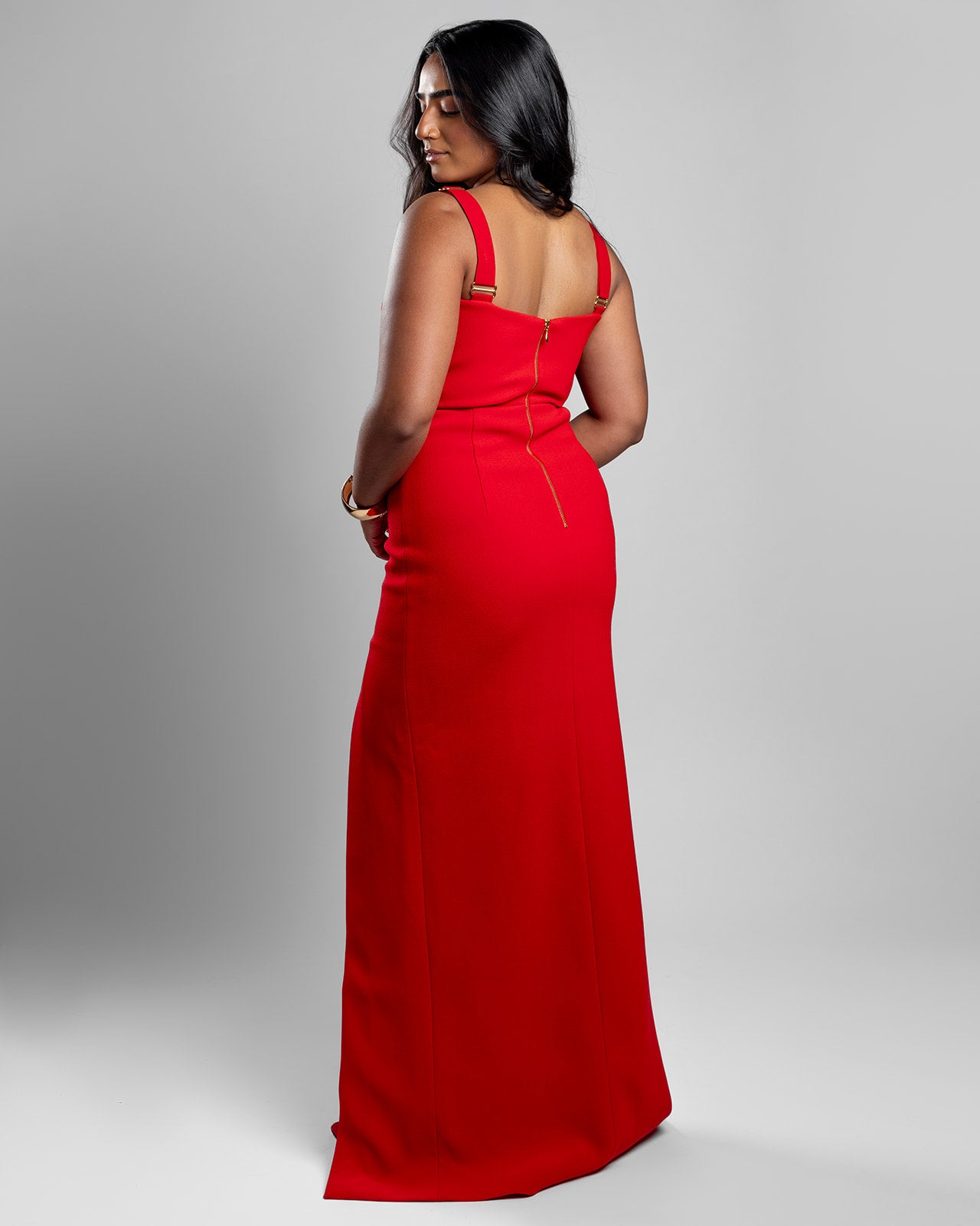 Fiery Elegance Cutout Gown