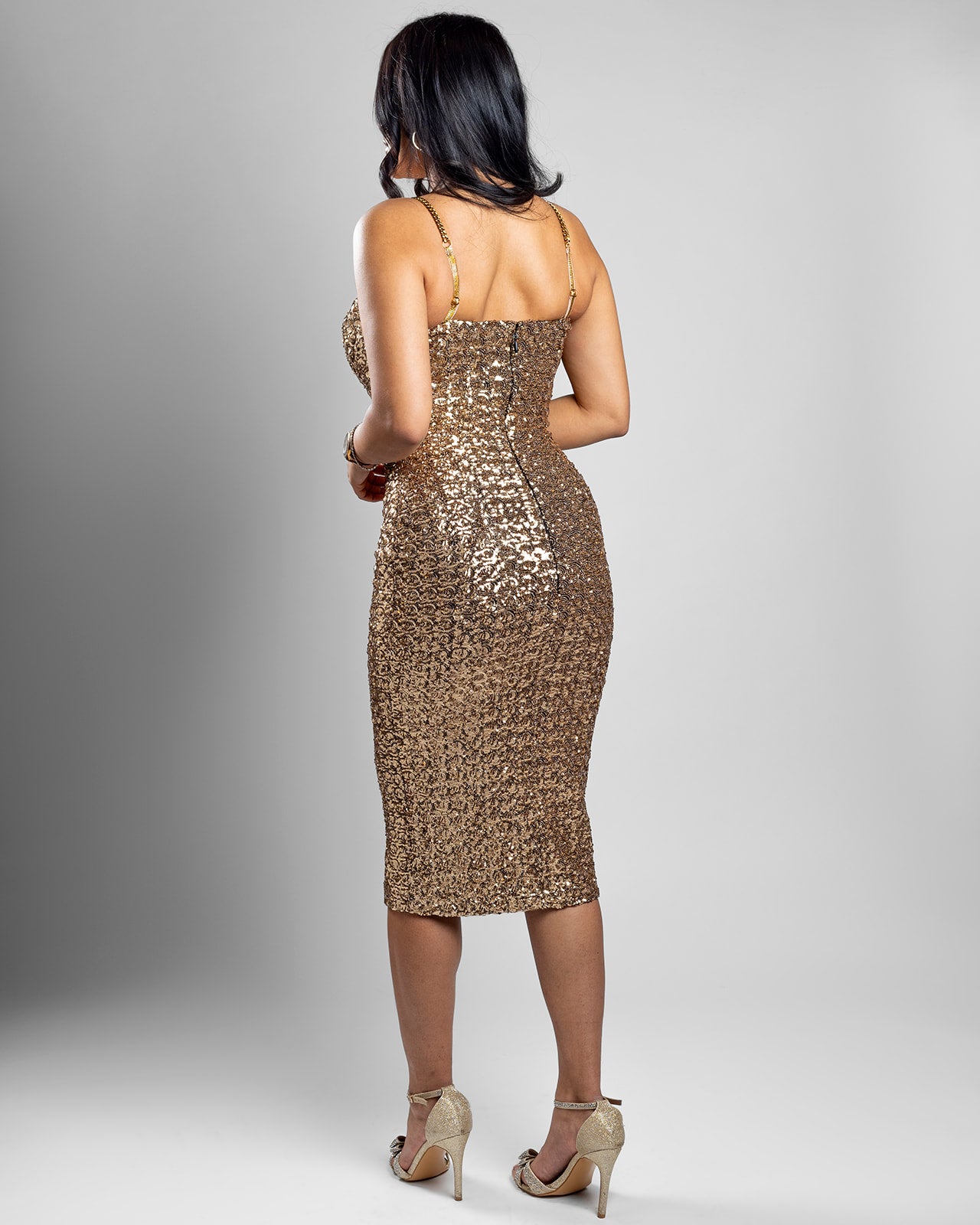 Gold Sequin Bodycon Dress