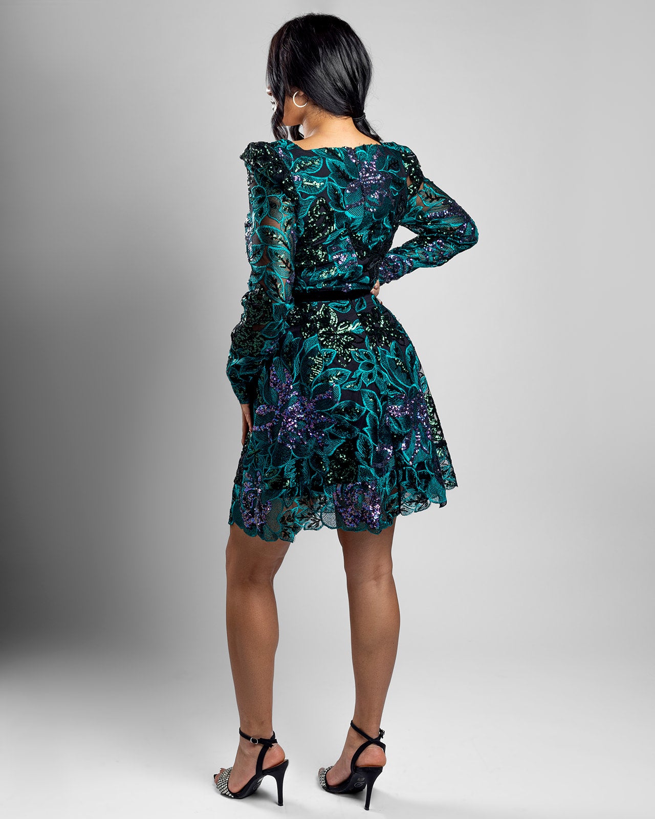 Emerald Green Sequin Mini Dress