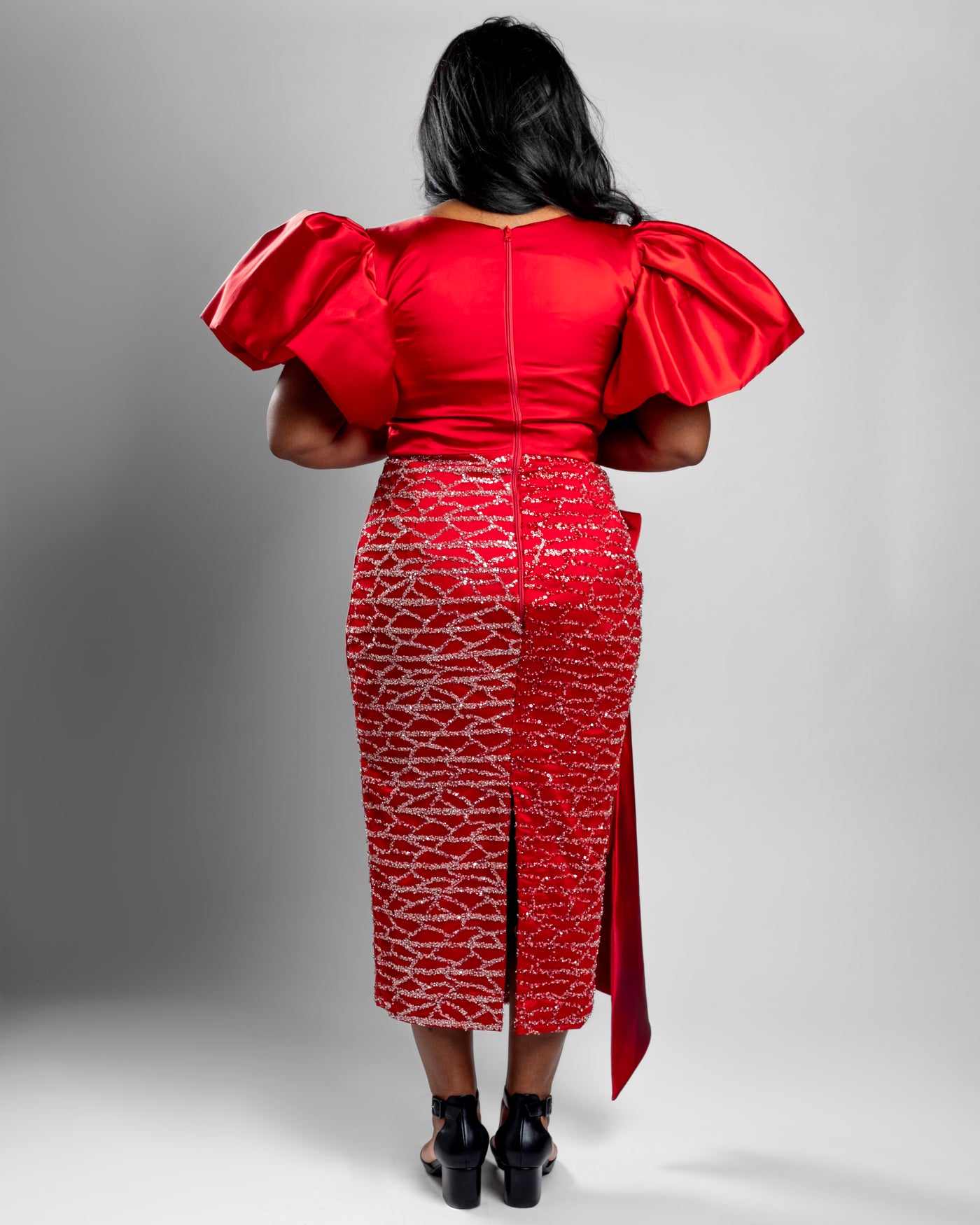 Red Embroidered Lace & Satin Statement Dress Chic Glam Closet Red Embroidered Lace & Satin Statement Dress Chic Glam Closet