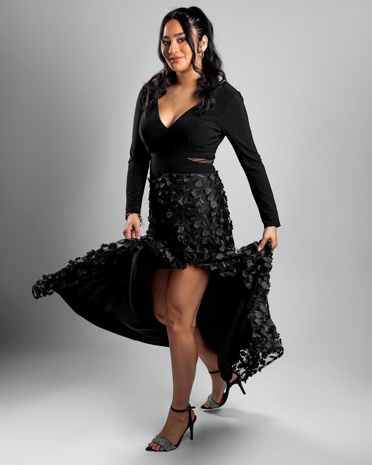 Black Appliqué Dress