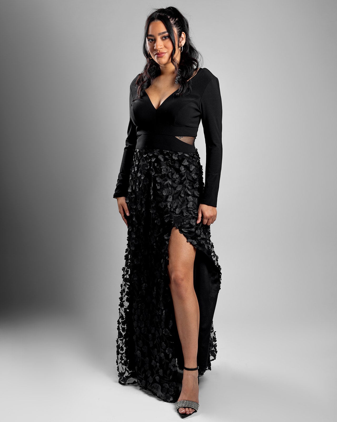 Black Appliqué Dress