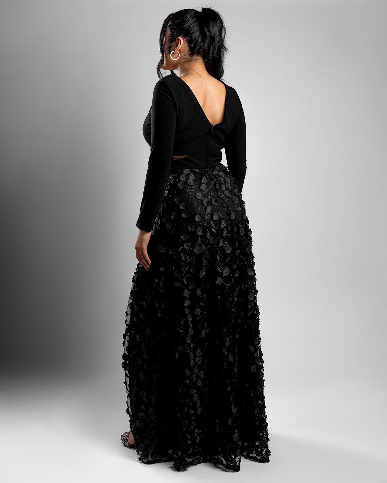 Black Appliqué Dress