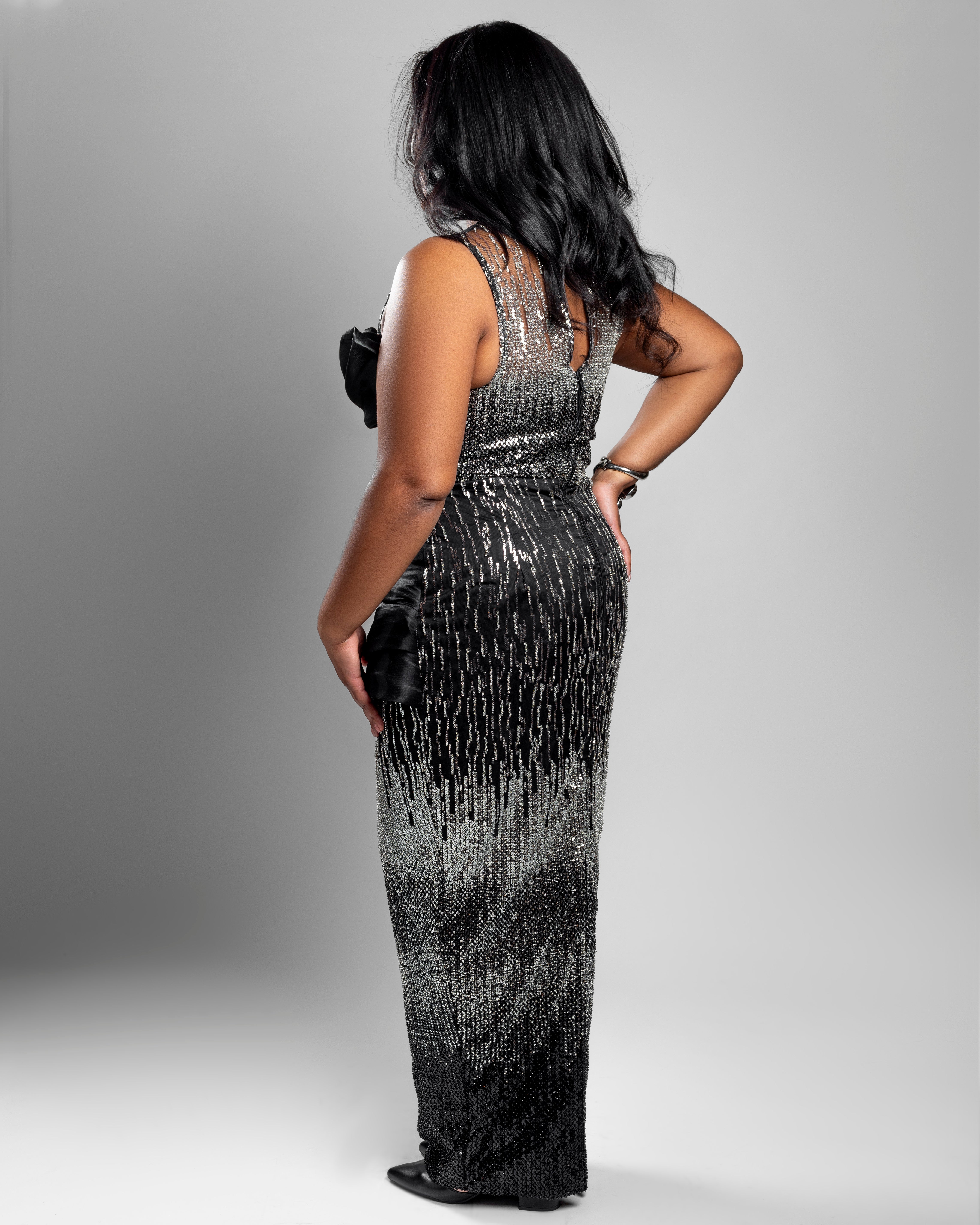 Black Sterling Sequins Dress