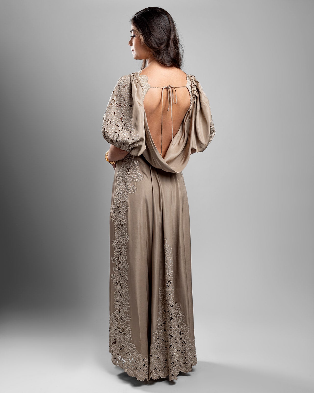 The Victorian Styled Gown - Beige