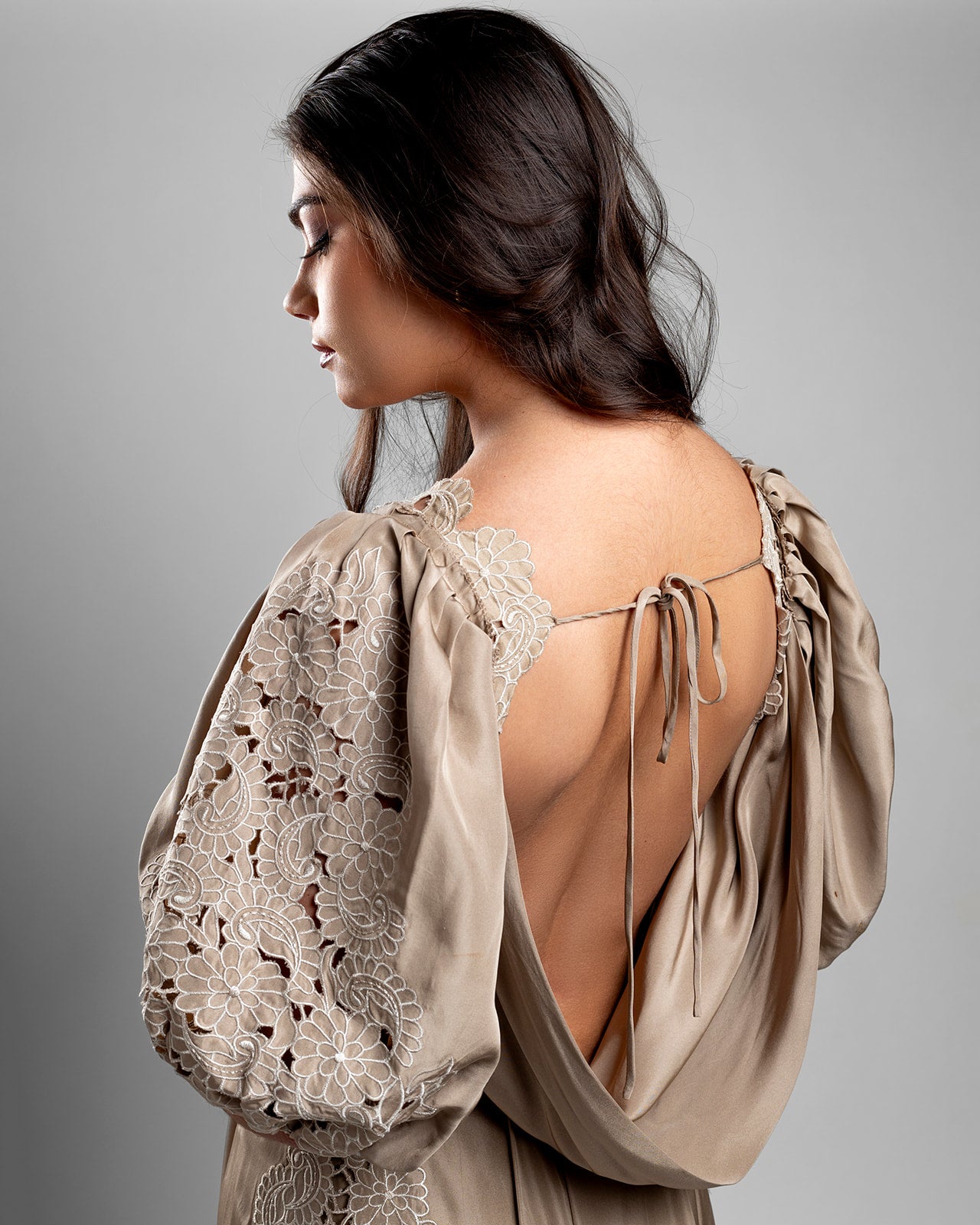 The Victorian Styled Gown - Beige