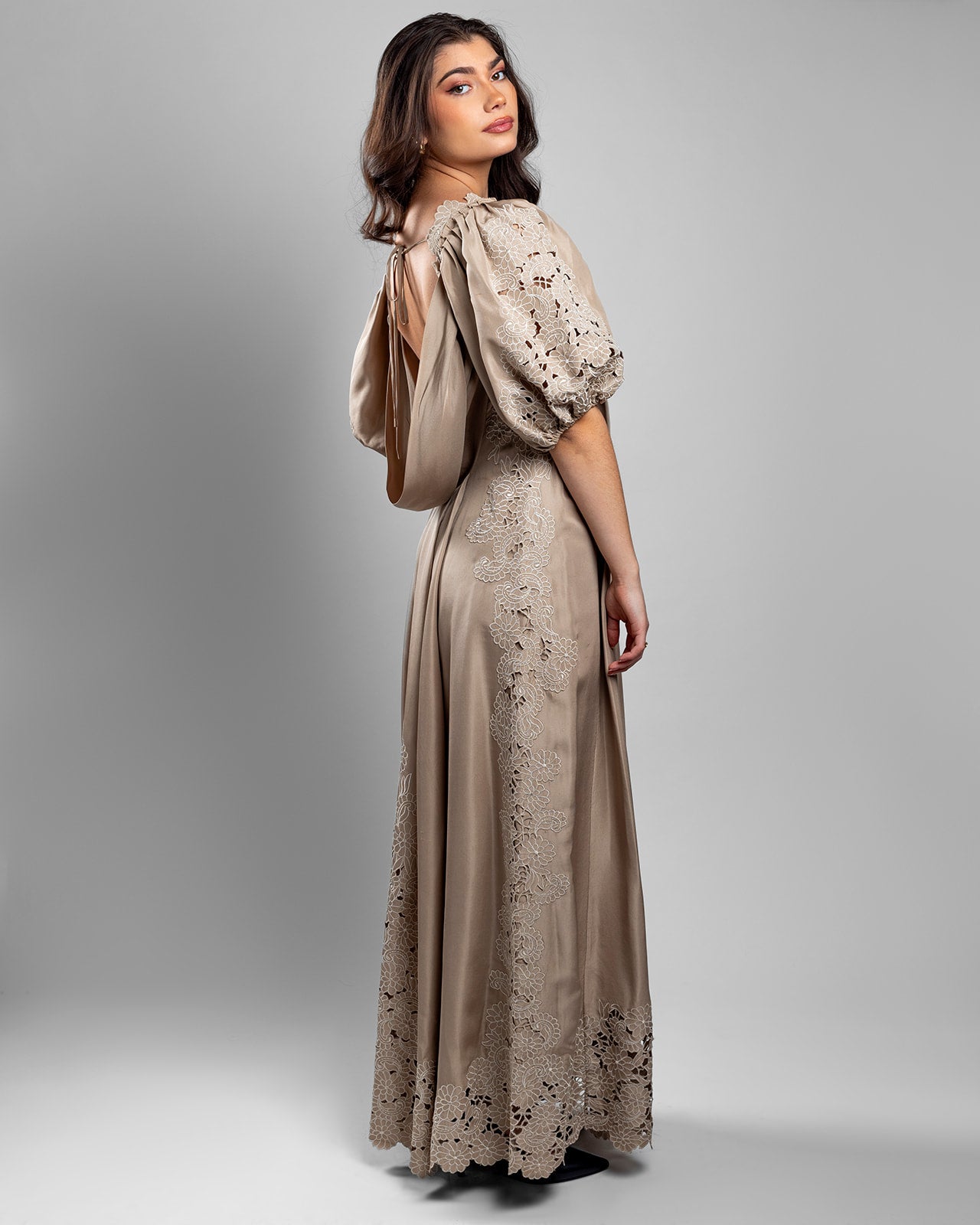 The Victorian Styled Gown - Beige