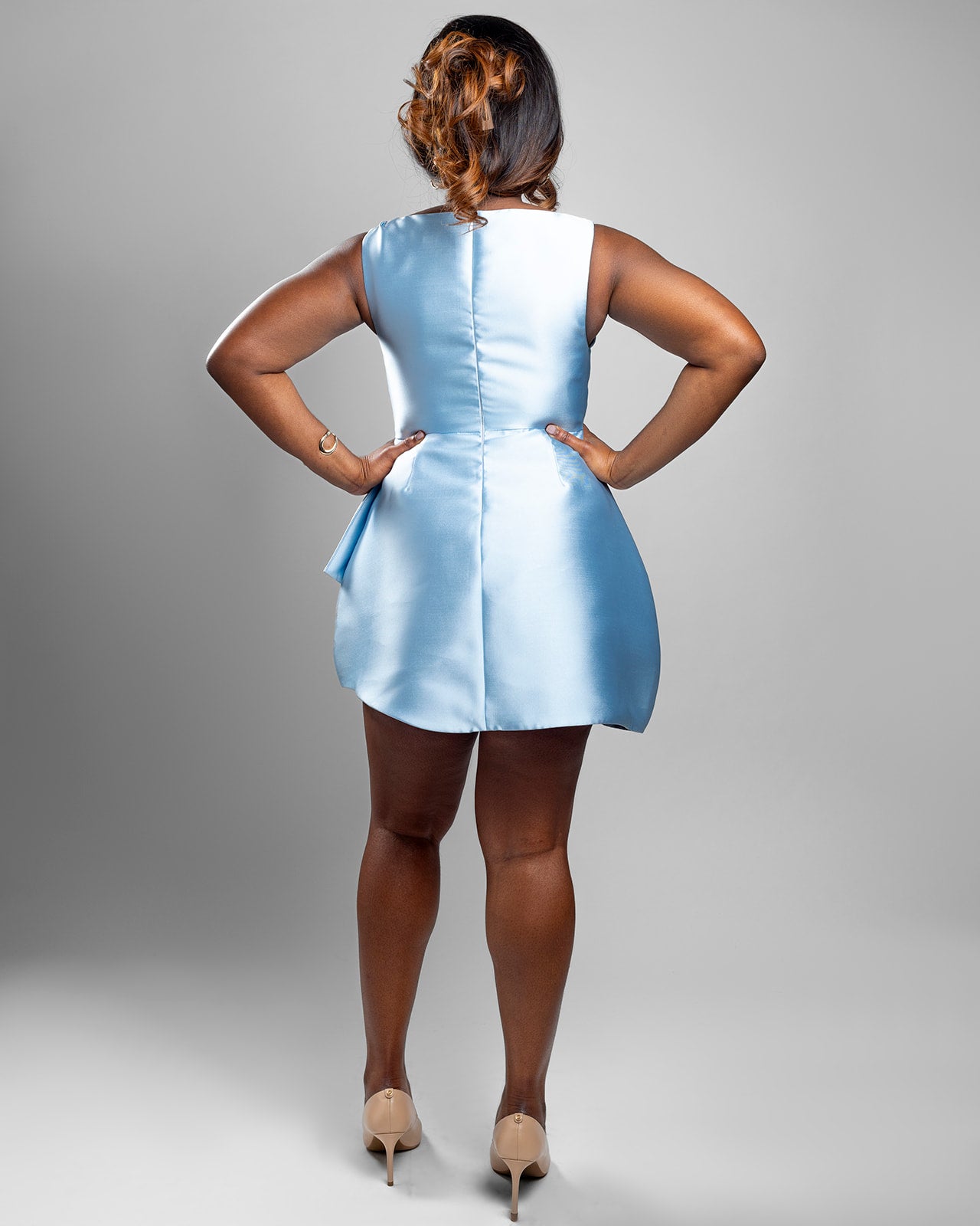 Sky Blue Structured Mini Dress