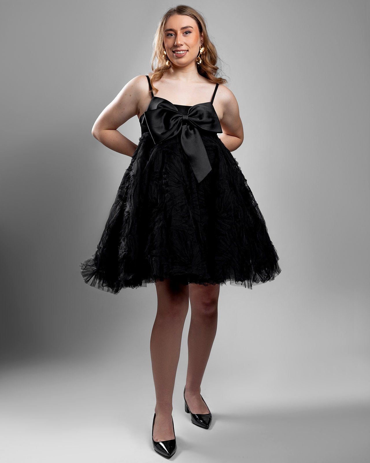 Bow Tulle Mini Dress