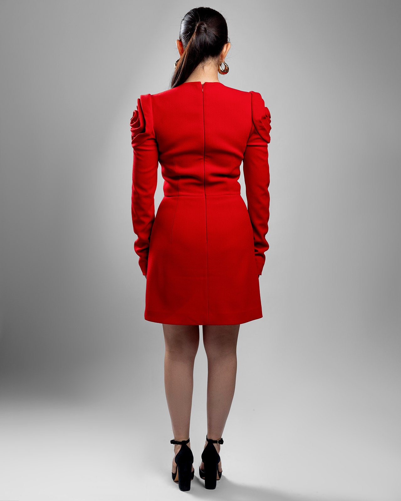 Scarlet Sculpted Shoulder Mini Dress