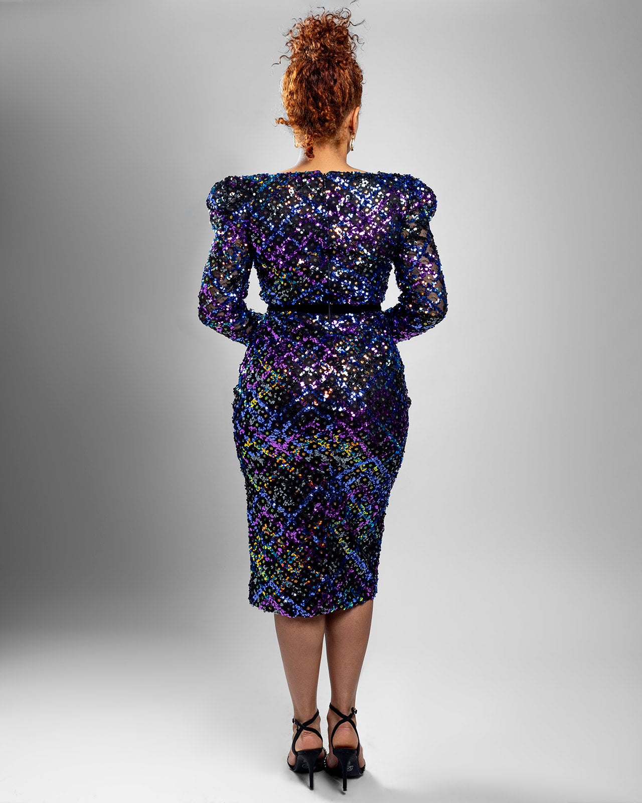 Midnight Glimmer Midi Dress