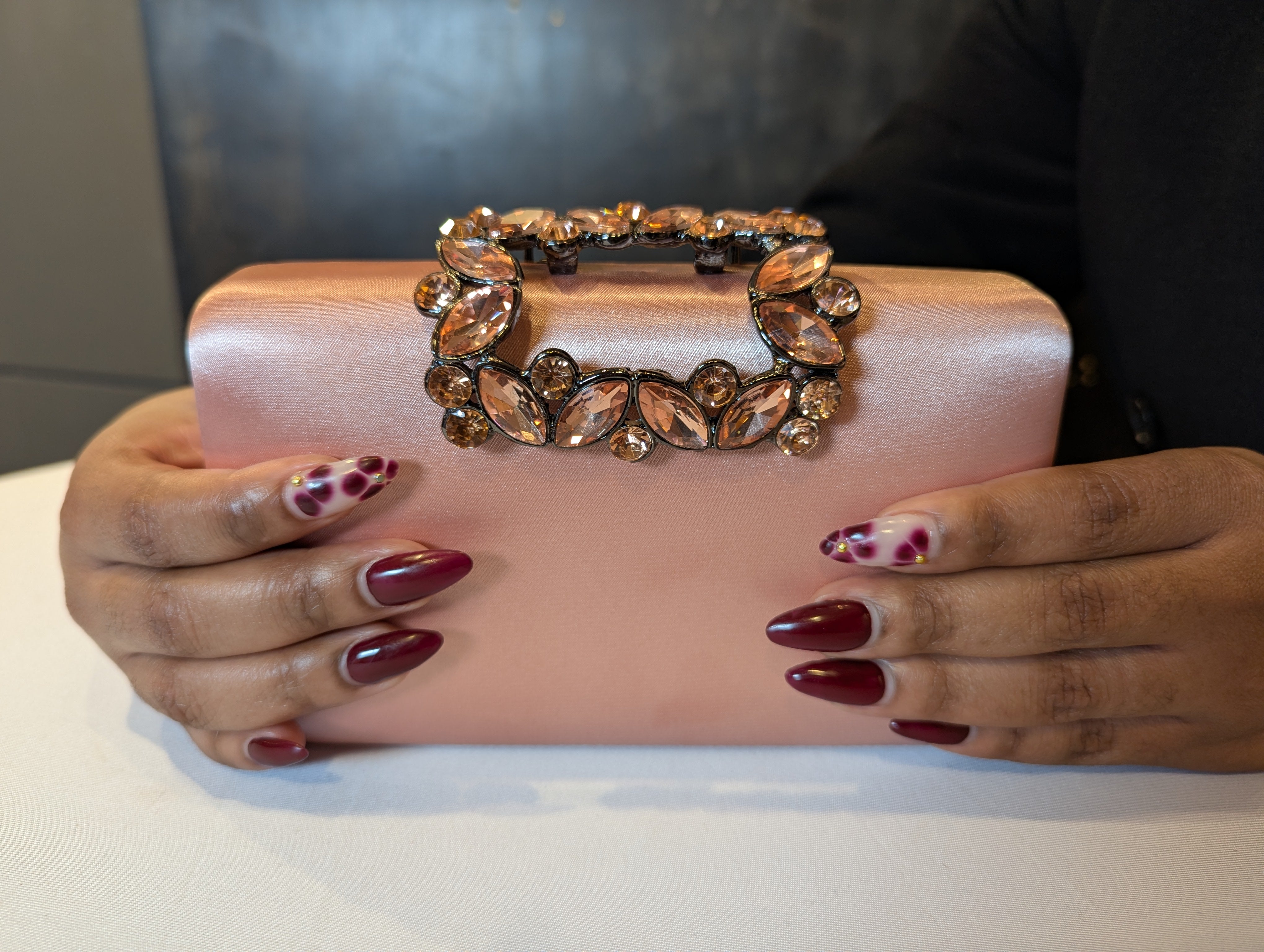 Blush Silk Clutch