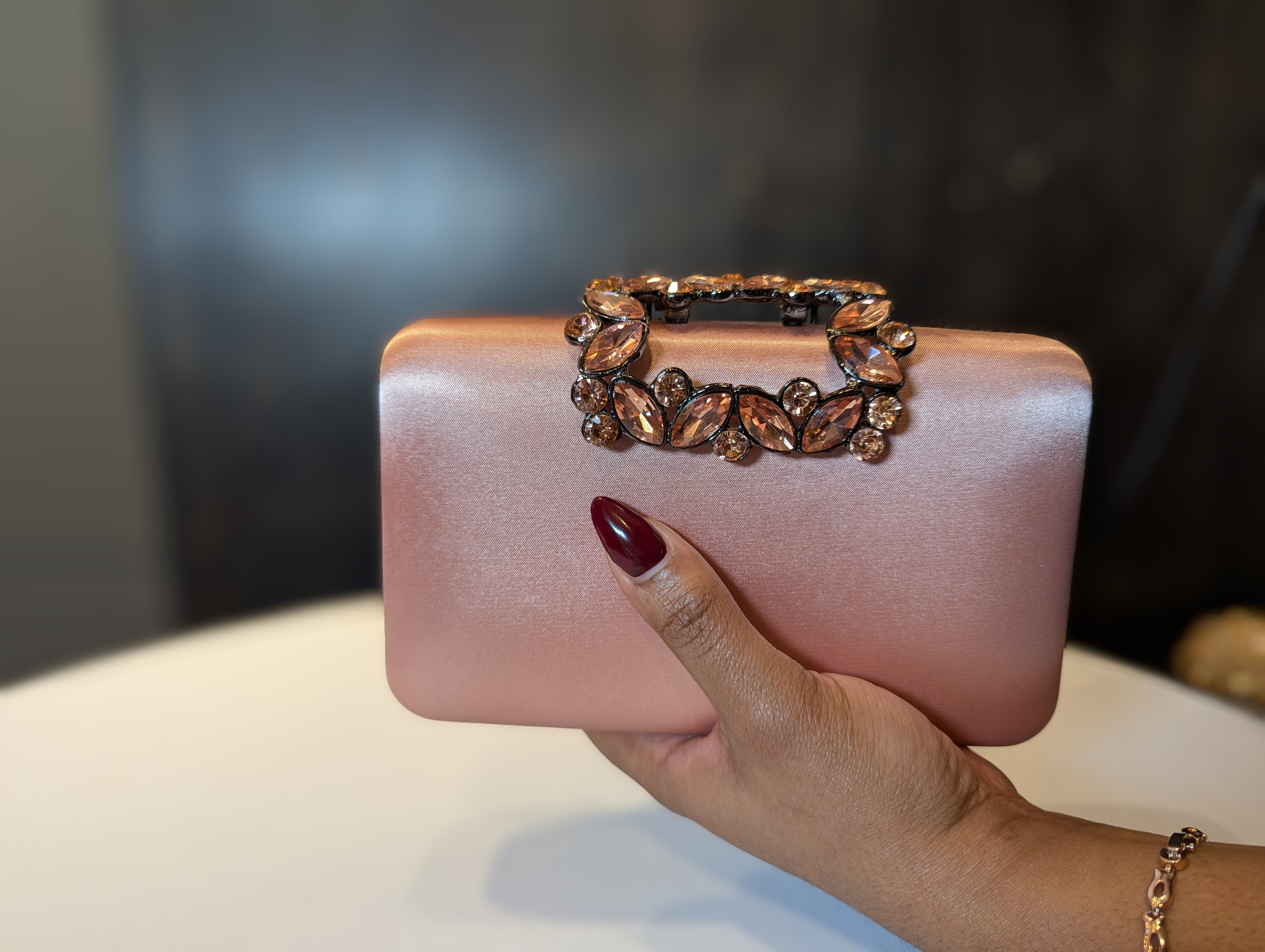Blush Silk Clutch