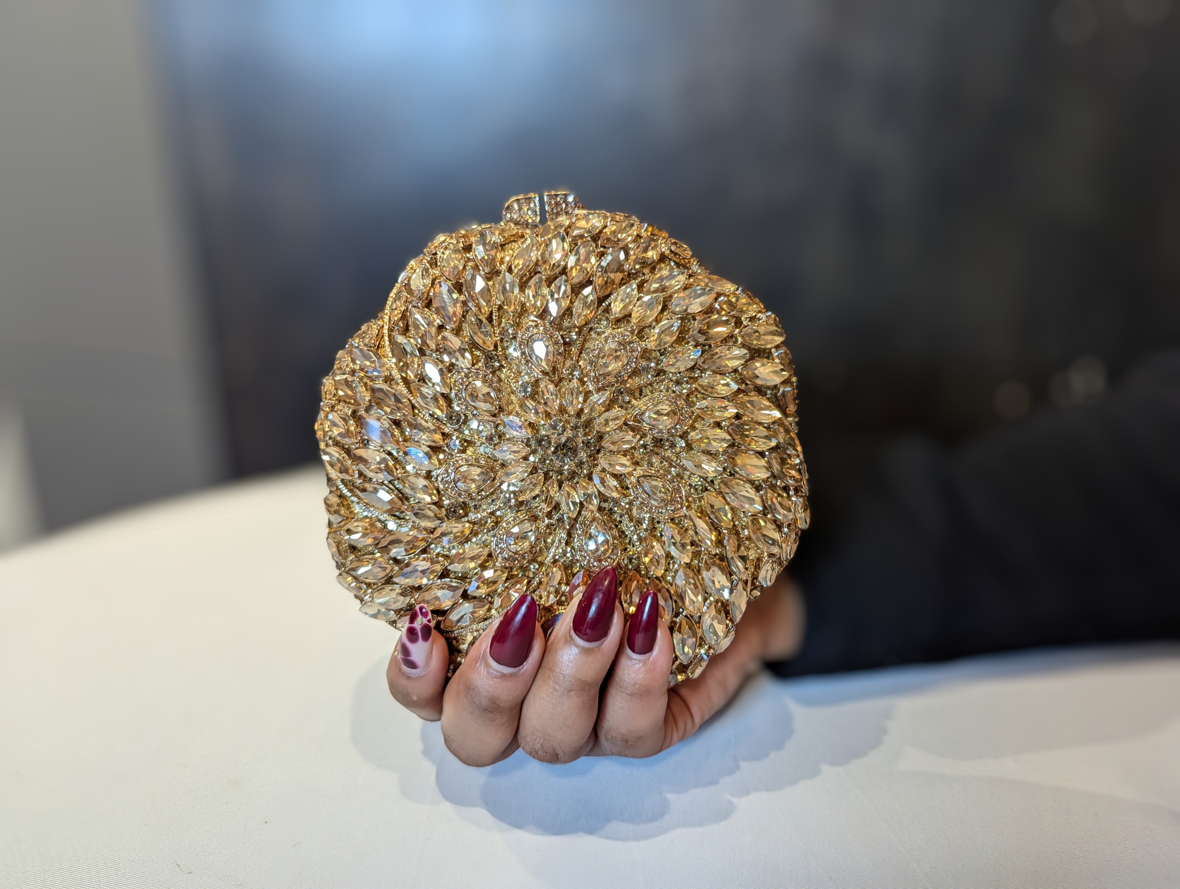 Gold Glass Clutch