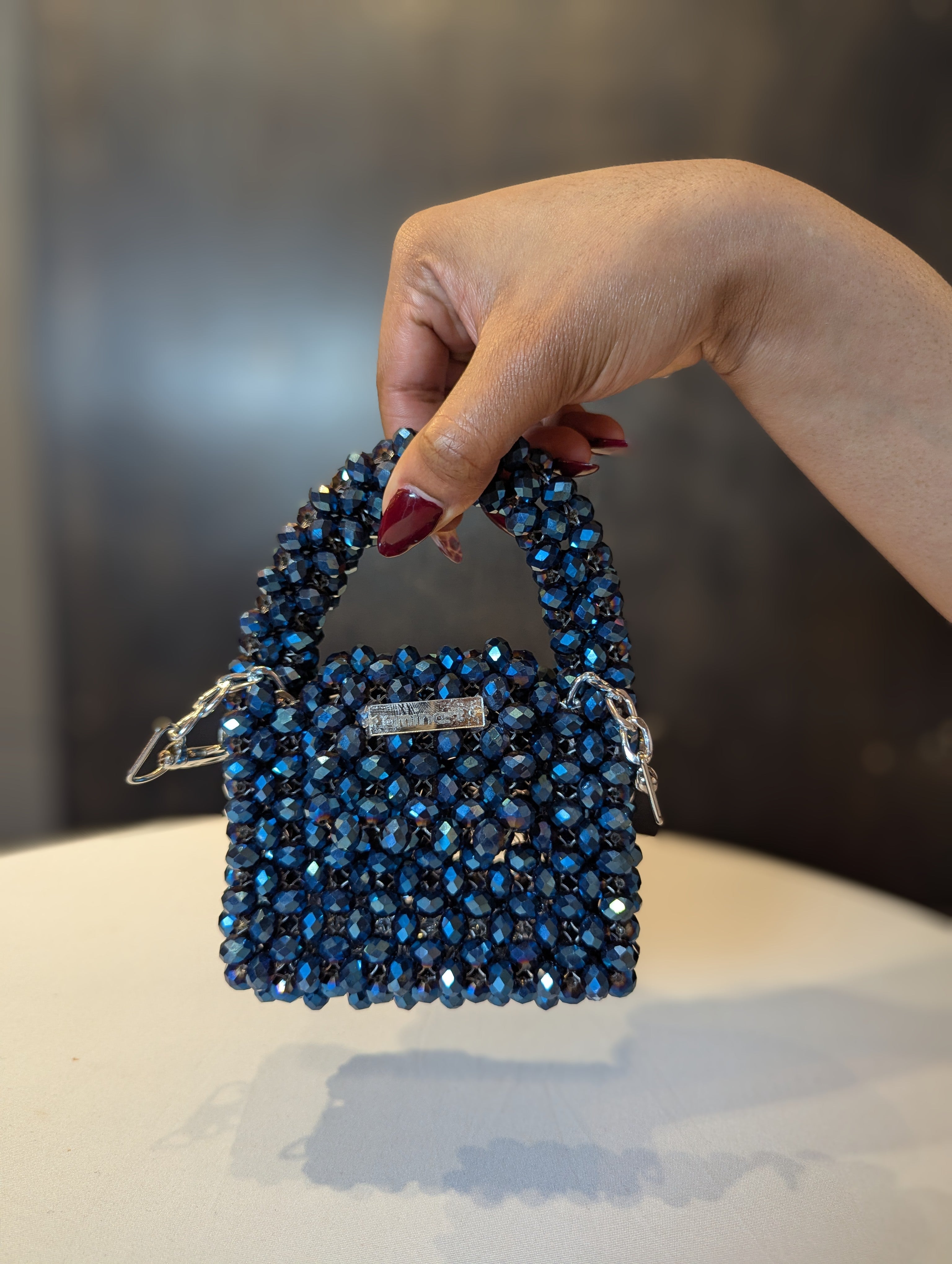 Blue Button Mini Bag