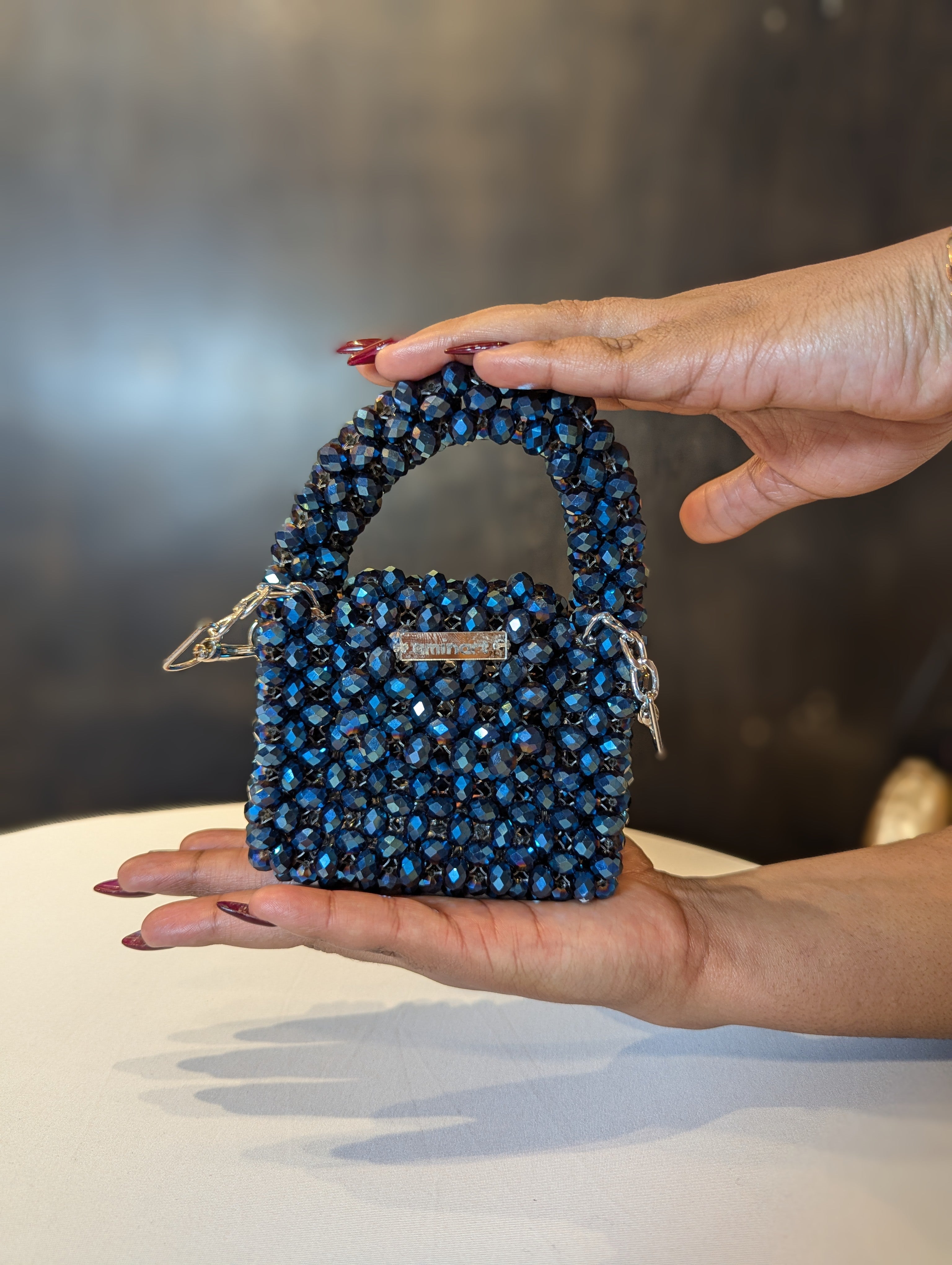Blue Button Mini Bag