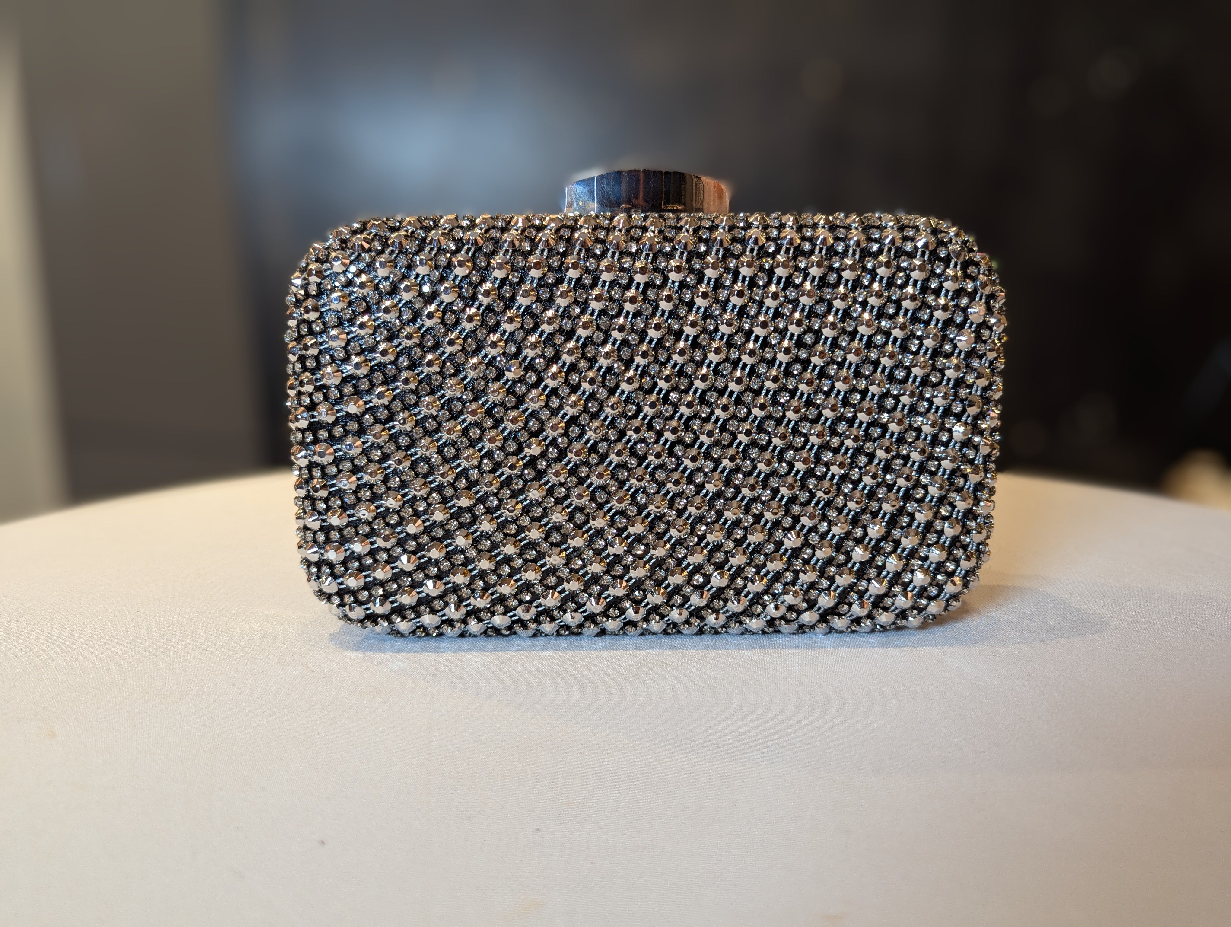 Black & Sliver Gem Clutch